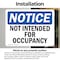 Signmission Not Intended For Occupancy, 5 in W x Rectangle, Vinyl Decal OS-2PACK-NS-D-35-L-15187 - alternate 5
